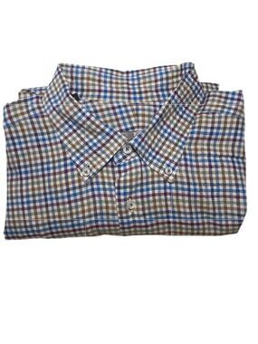 EUC Robert Talbott Lightweight Cotton Checked Button-Down Shirt XXL